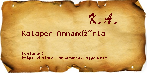Kalaper Annamária névjegykártya
